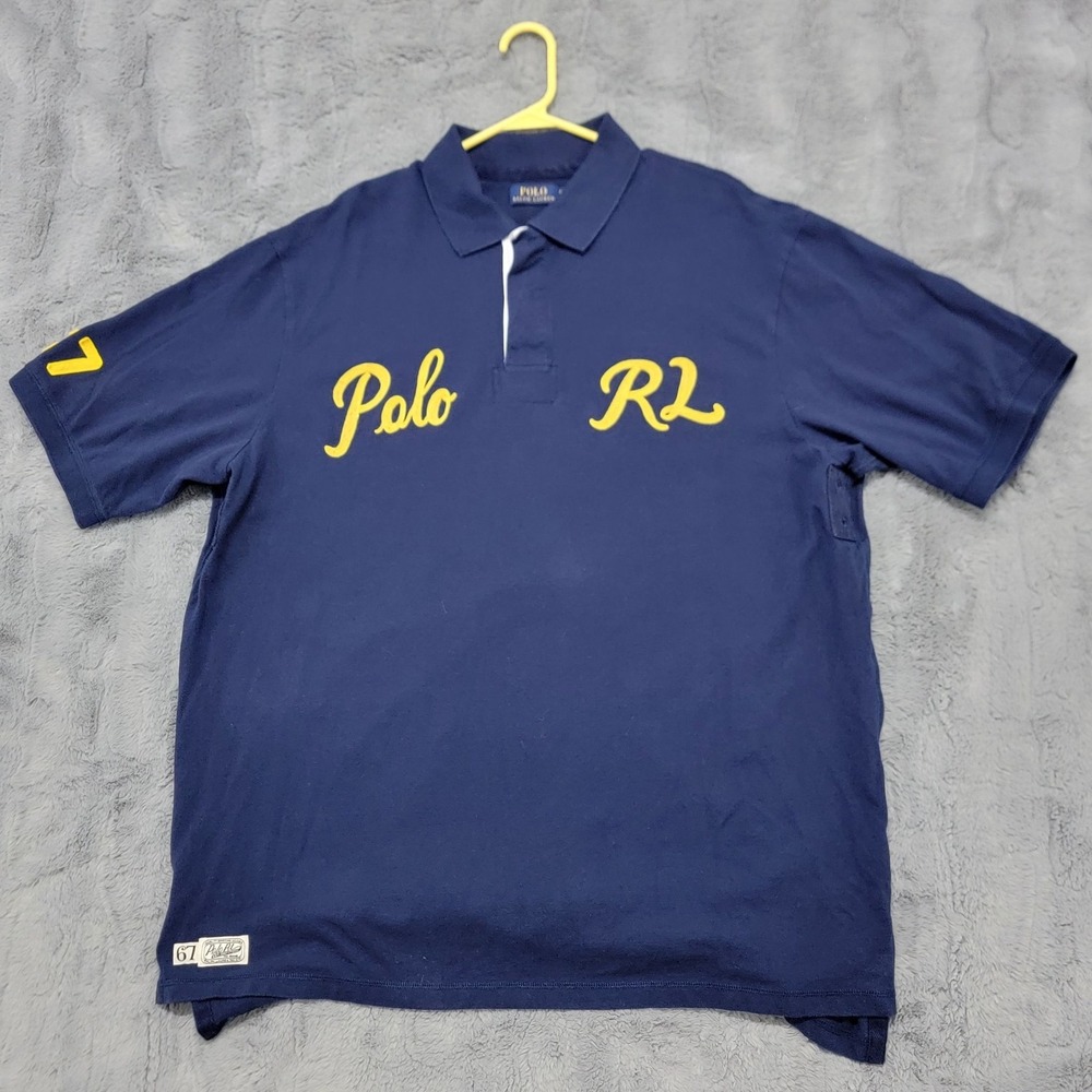 Polo Ralph Lauren Polo Shirt Mens 2XLT Tall Navy Polo RL 67 Script Embroidered